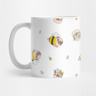 Pug Bee and Flowers Pattern Mug